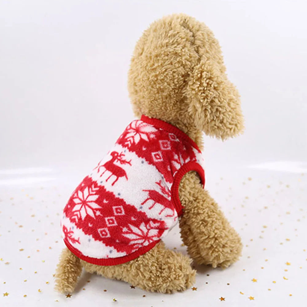 Christmas Pet Clothes for Dogs Xmas Santa Cat Costume Winter Warm Cat Coat Jacket Fleece Puppy Hoodies Kitten Small Dog Apparel