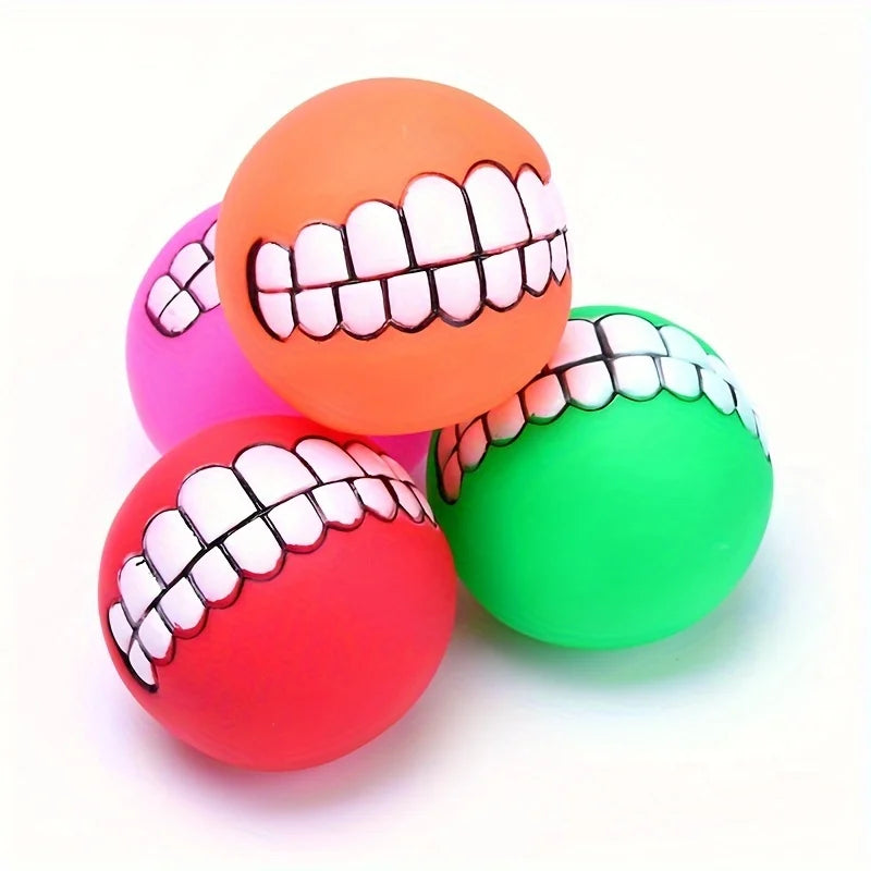1pc Rubber Dog Toys Squeaky Cleaning Tooth Dog Chew Toy Small Puppy Toys Ball Pet Supplies Petshop Diameter 7cm