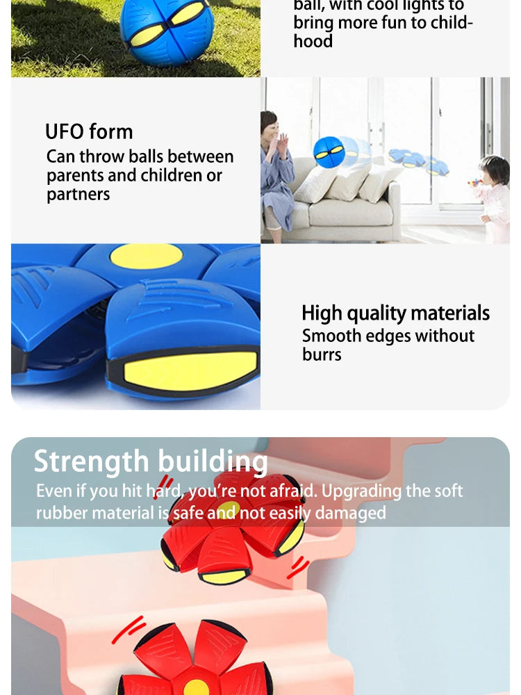 Bouncy Stomp Ball Magic Flying Saucer Ball Puzzle Pet Children's Toys Indoor Outdoor Decompression Transformation Sports Balls