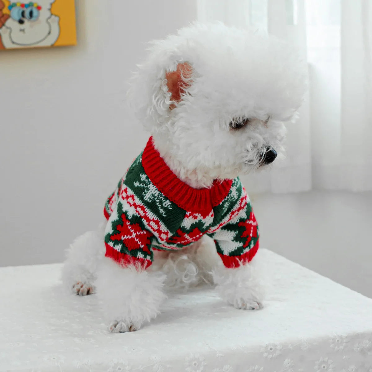 1PC Pet Clothing Cat Autumn/Winter Thick Warm Christmas Hoodie Rudolf Elk Sweater Suitable for Small and Medium sized Dogs