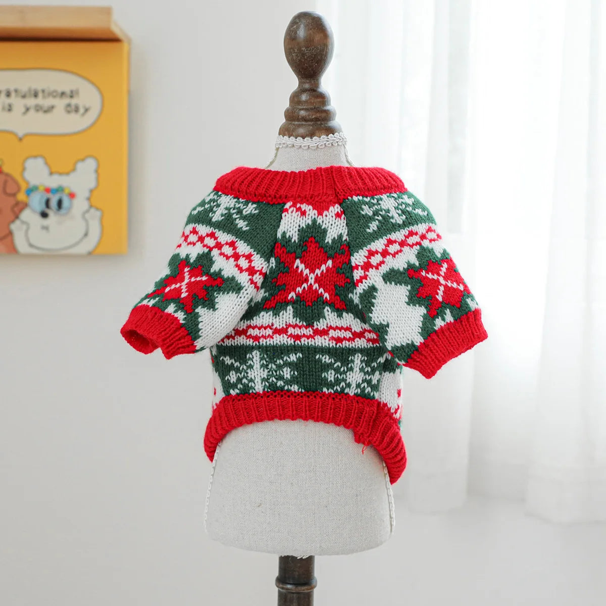 1PC Pet Clothing Cat Autumn/Winter Thick Warm Christmas Hoodie Rudolf Elk Sweater Suitable for Small and Medium sized Dogs