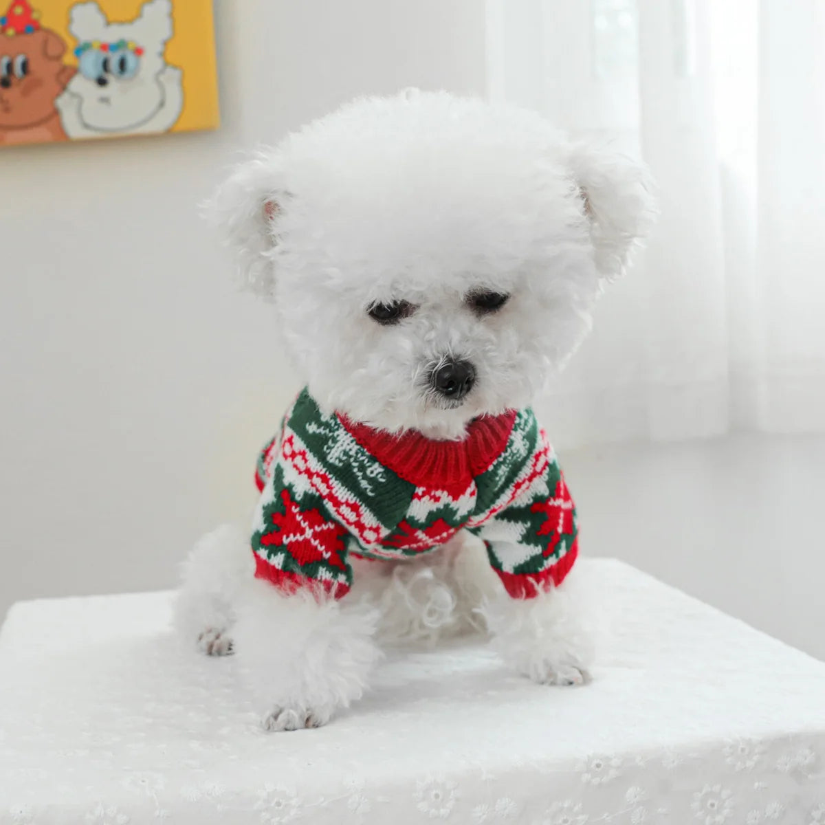 1PC Pet Clothing Cat Autumn/Winter Thick Warm Christmas Hoodie Rudolf Elk Sweater Suitable for Small and Medium sized Dogs