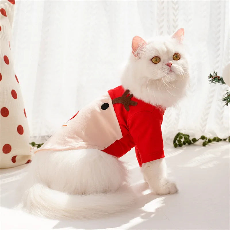 Christmas Pet Costume Christmas Elf Dog Costume Clothes Funny Cosplay Puppy Cat Xmas Costume Outfit Winter Hoodie Coat for Dogs