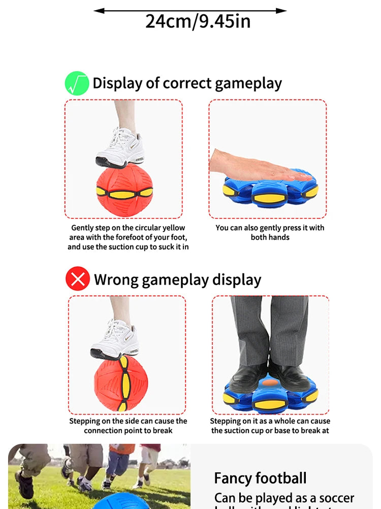 Bouncy Stomp Ball Magic Flying Saucer Ball Puzzle Pet Children's Toys Indoor Outdoor Decompression Transformation Sports Balls