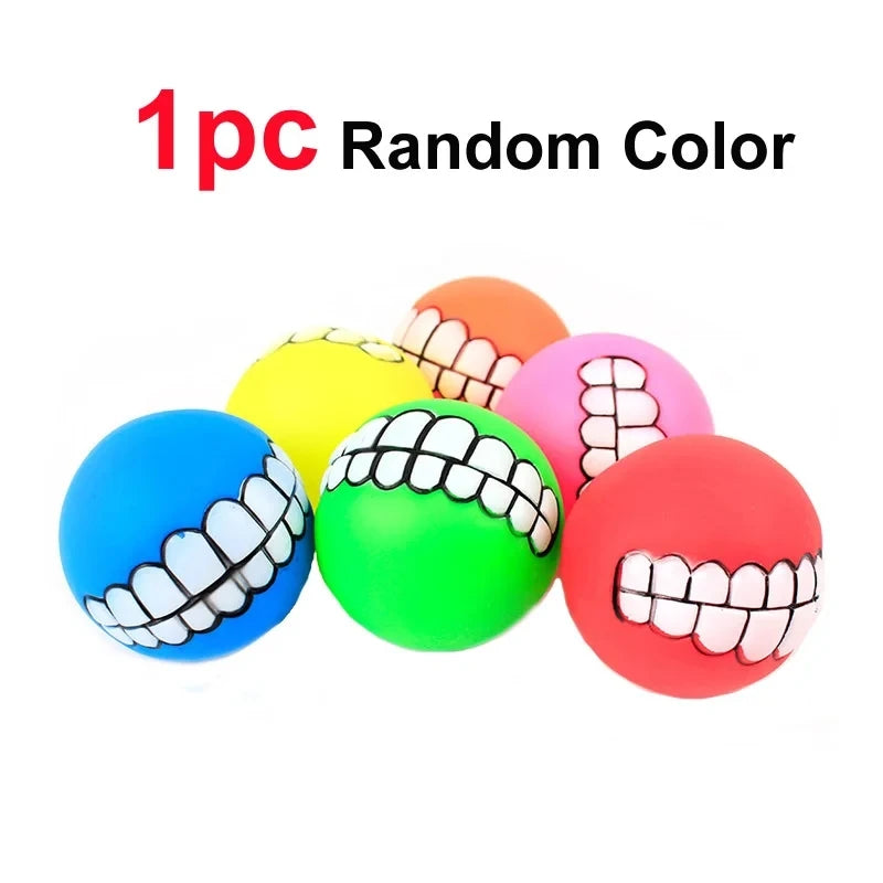 1pc Rubber Dog Toys Squeaky Cleaning Tooth Dog Chew Toy Small Puppy Toys Ball Pet Supplies Petshop Diameter 7cm