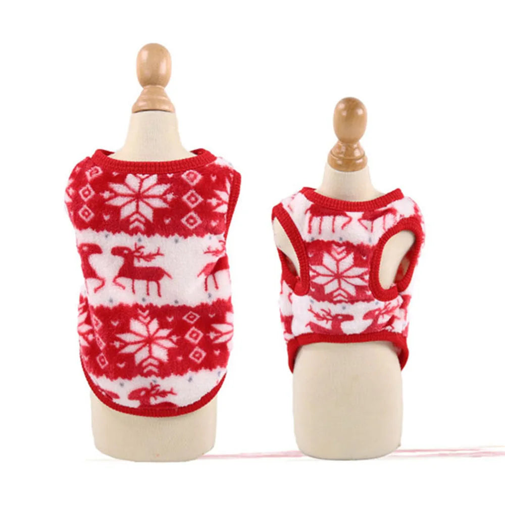 Christmas Pet Clothes for Dogs Xmas Santa Cat Costume Winter Warm Cat Coat Jacket Fleece Puppy Hoodies Kitten Small Dog Apparel