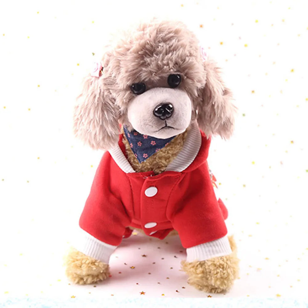 Christmas Pet Clothes for Dogs Xmas Santa Cat Costume Winter Warm Cat Coat Jacket Fleece Puppy Hoodies Kitten Small Dog Apparel