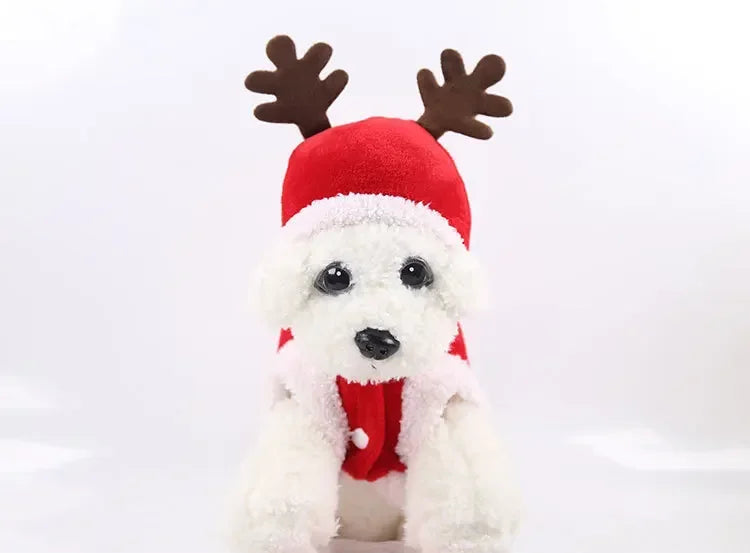 Christmas Dog Clothes Santa Costume for Puppy Chihuahua Yorkshire Pet Cat Clothing Jacket Coat Winter Warm Flannel Hoodies