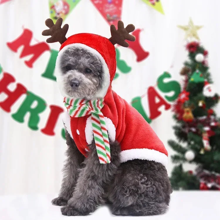 Christmas Dog Clothes Pet Clothes for Small Medium Dogs Pet Chihuahua Pets Hoodies Warm New Year Dog Clothing Yorkshire
