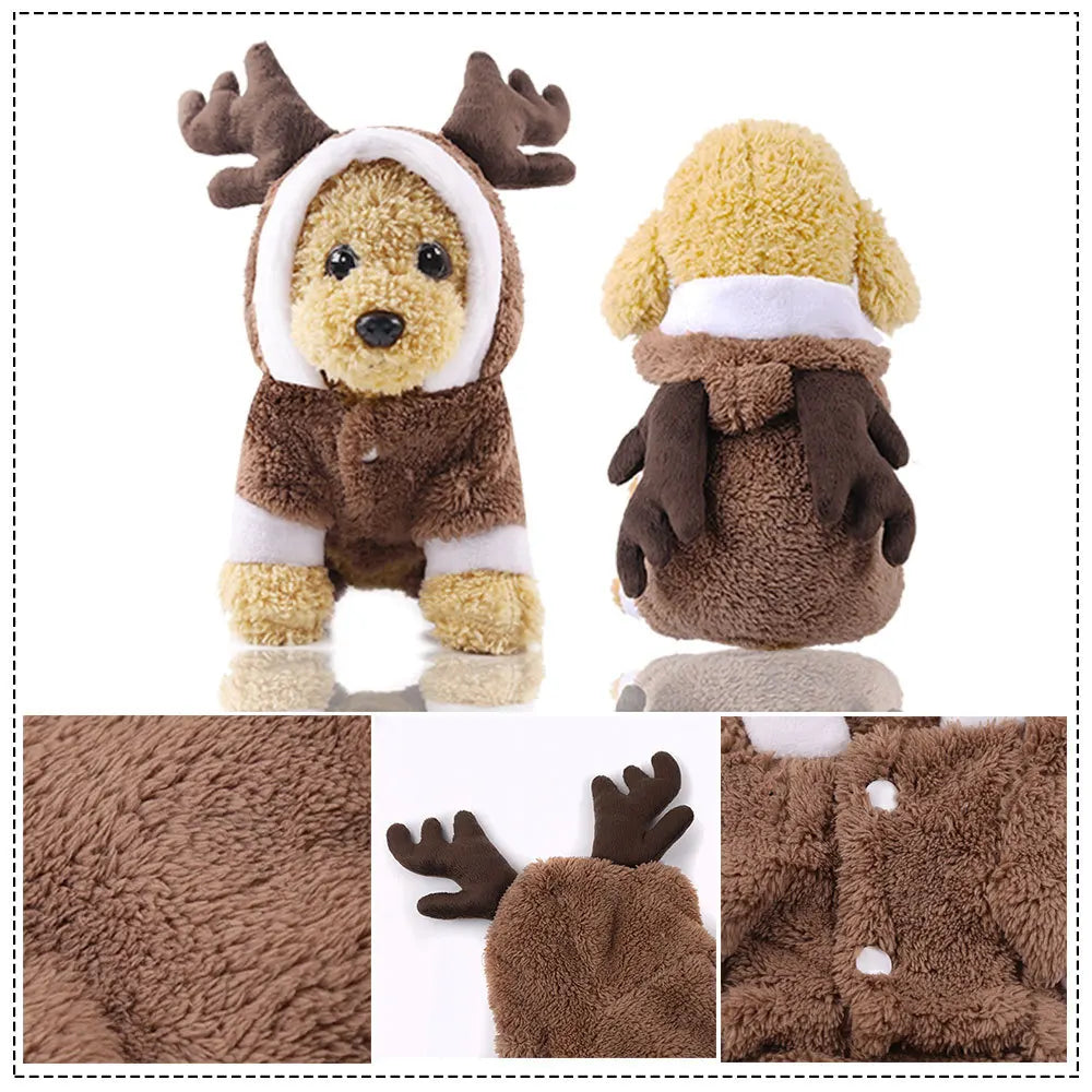 Christmas Dog Clothes Pet Clothes for Small Medium Dogs Pet Chihuahua Pets Hoodies Warm New Year Dog Clothing Yorkshire