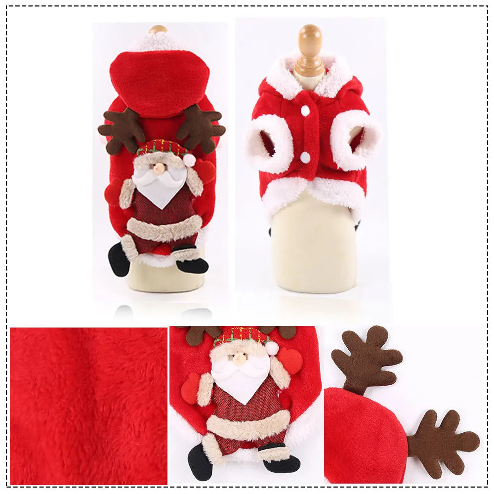 Christmas Dog Clothes Pet Clothes for Small Medium Dogs Pet Chihuahua Pets Hoodies Warm New Year Dog Clothing Yorkshire