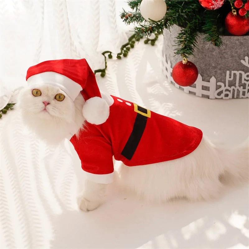 Christmas Pet Costume Christmas Elf Dog Costume Clothes Funny Cosplay Puppy Cat Xmas Costume Outfit Winter Hoodie Coat for Dogs