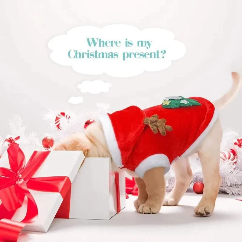 Christmas Dog Clothes Santa Costume for Puppy Chihuahua Yorkshire Pet Cat Clothing Jacket Coat Winter Warm Flannel Hoodies