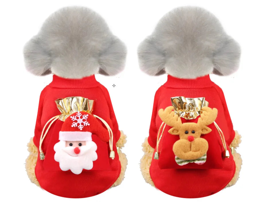 Christmas Dog Clothes Pet Clothes for Small Medium Dogs Pet Chihuahua Pets Hoodies Warm New Year Dog Clothing Yorkshire