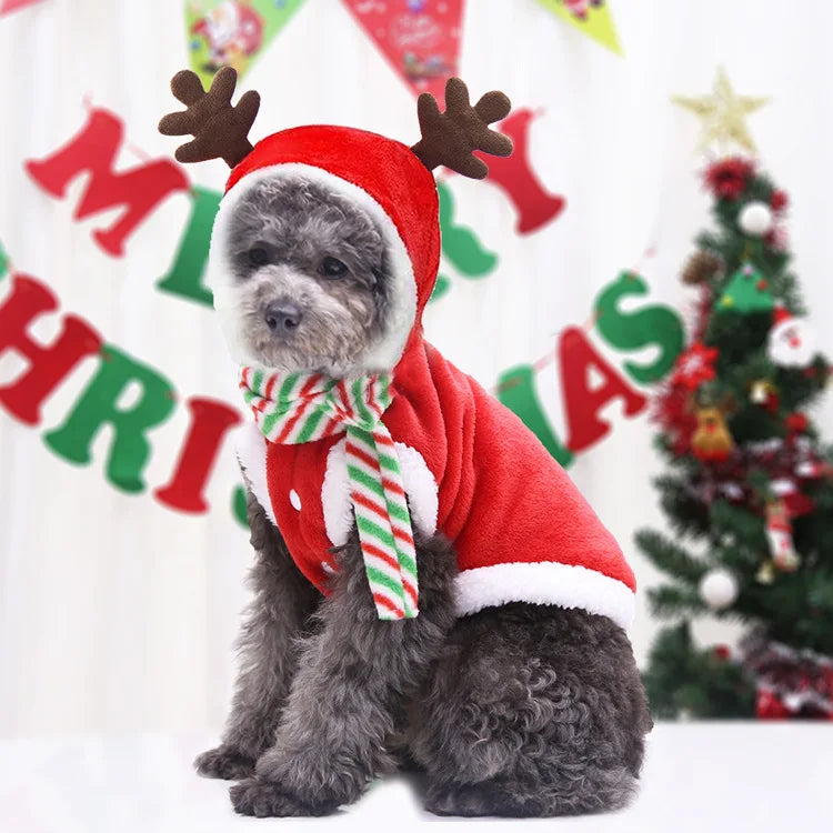 Christmas Dog Clothes Pet Clothes for Small Medium Dogs Pet Chihuahua Pets Hoodies Warm New Year Dog Clothing Yorkshire
