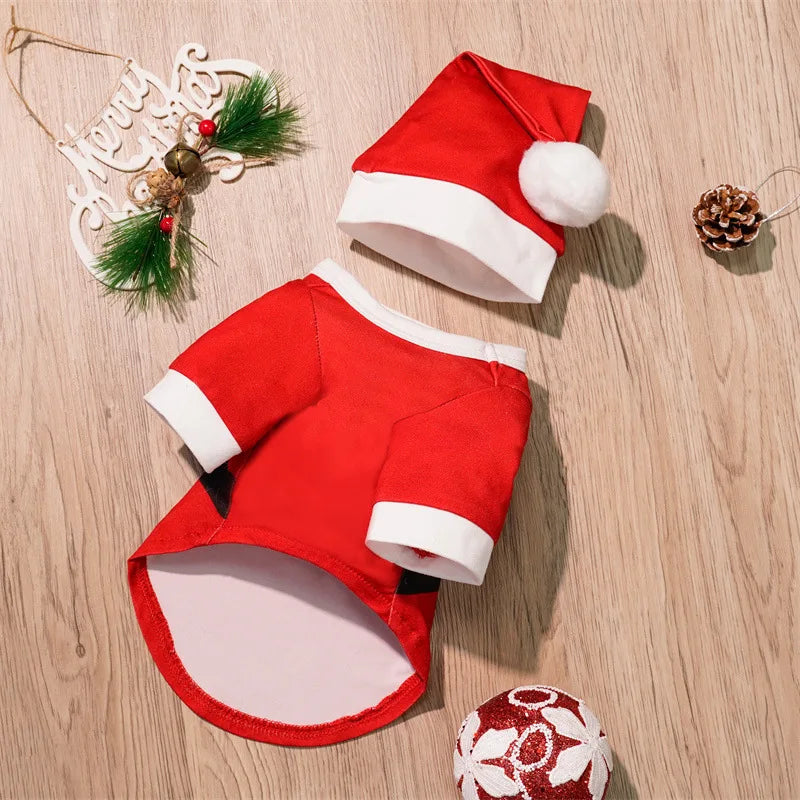 Christmas Pet Costume Christmas Elf Dog Costume Clothes Funny Cosplay Puppy Cat Xmas Costume Outfit Winter Hoodie Coat for Dogs