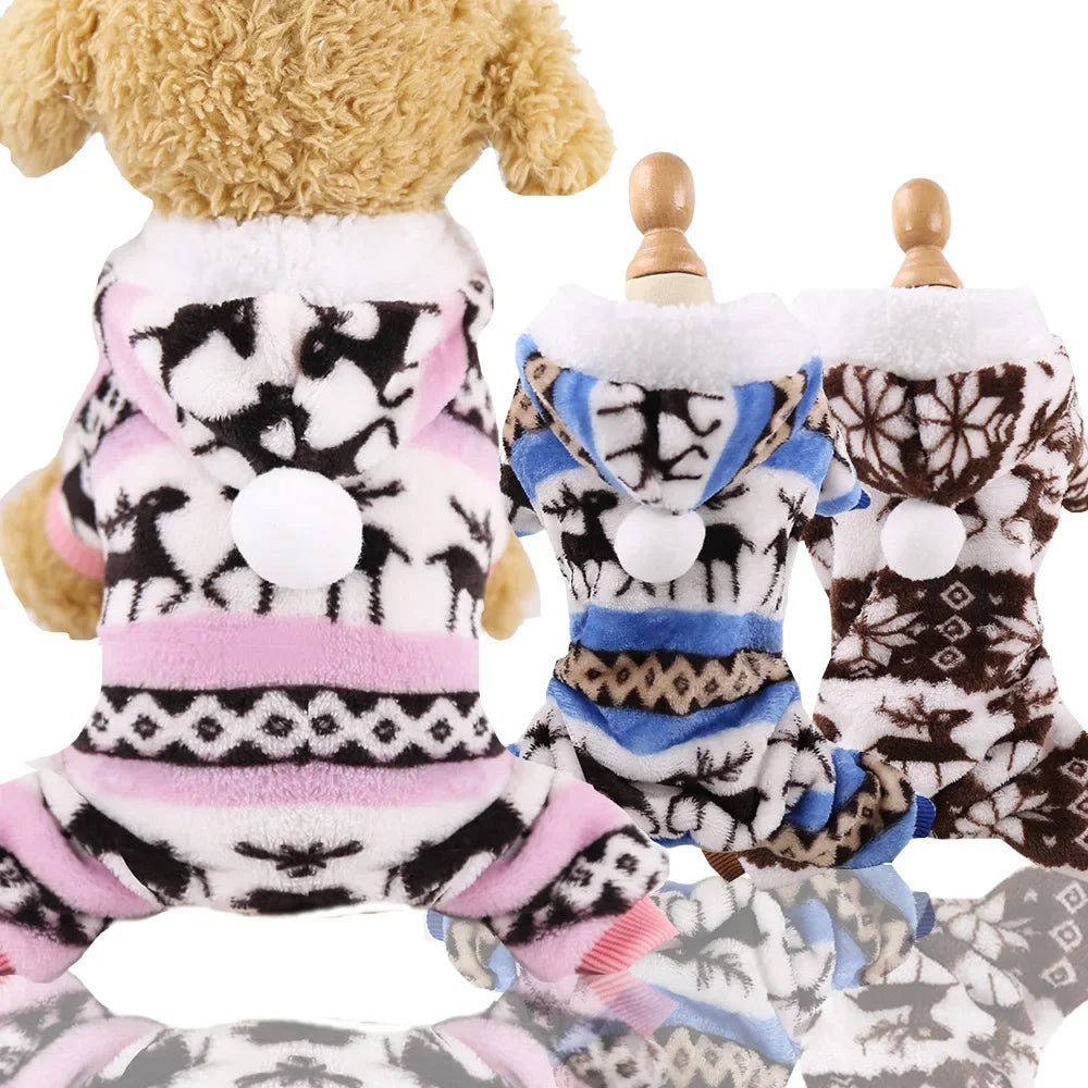 Christmas Pet Clothes for Dogs Xmas Santa Cat Costume Winter Warm Cat Coat Jacket Fleece Puppy Hoodies Kitten Small Dog Apparel