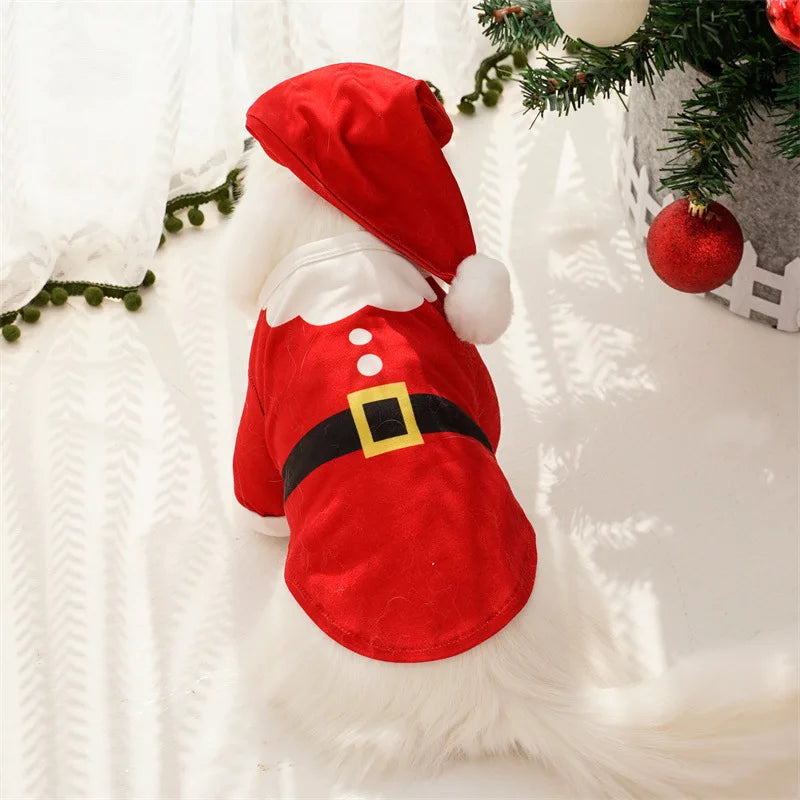 Christmas Pet Costume Christmas Elf Dog Costume Clothes Funny Cosplay Puppy Cat Xmas Costume Outfit Winter Hoodie Coat for Dogs
