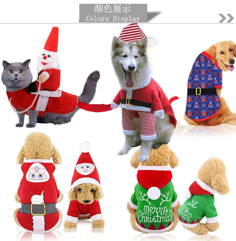 Christmas Dog Clothes Pet Clothes for Small Medium Dogs Pet Chihuahua Pets Hoodies Warm New Year Dog Clothing Yorkshire
