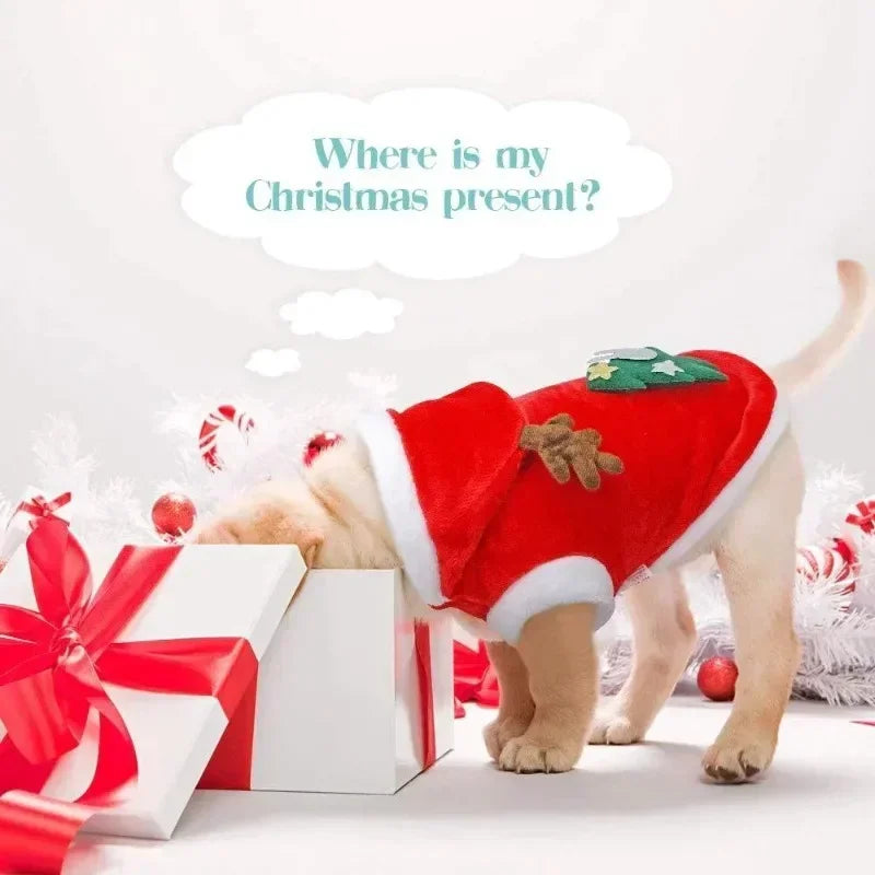 Christmas Dog Clothes Santa Costume for Puppy Chihuahua Yorkshire Pet Cat Clothing Jacket Coat Winter Warm Flannel Hoodies
